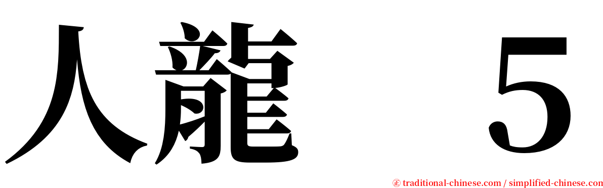 人龍　５ serif font